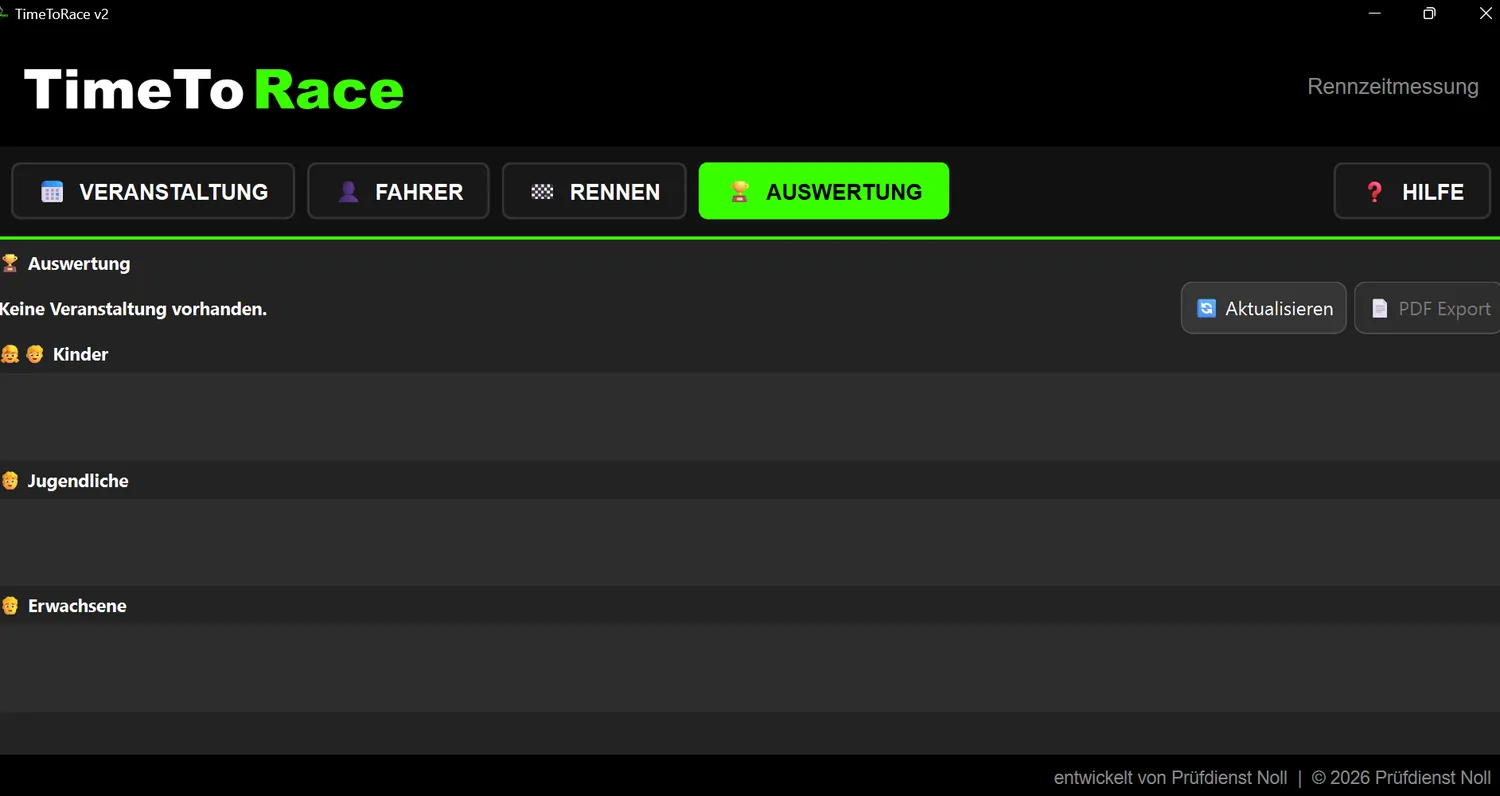 TimeToRace Auswertung